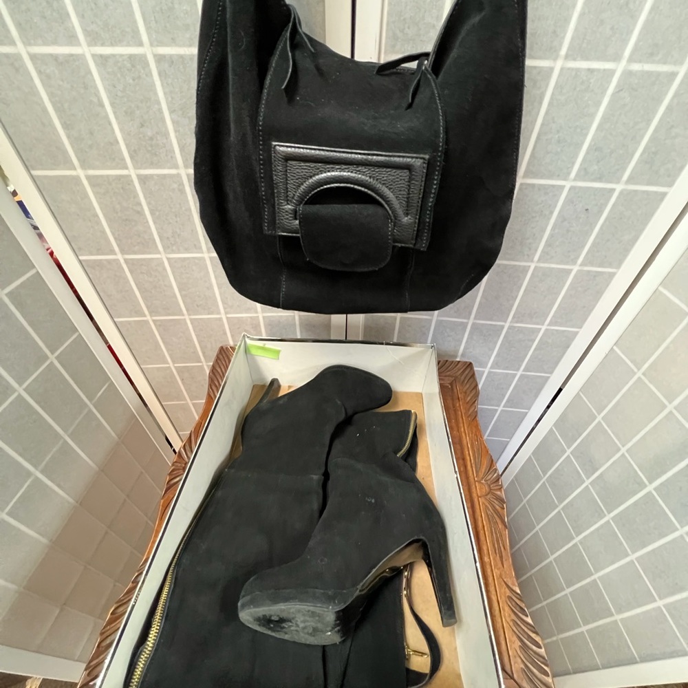 Soltani,Woman’s,boots,Black,Size 6M,Bag, Leather.: